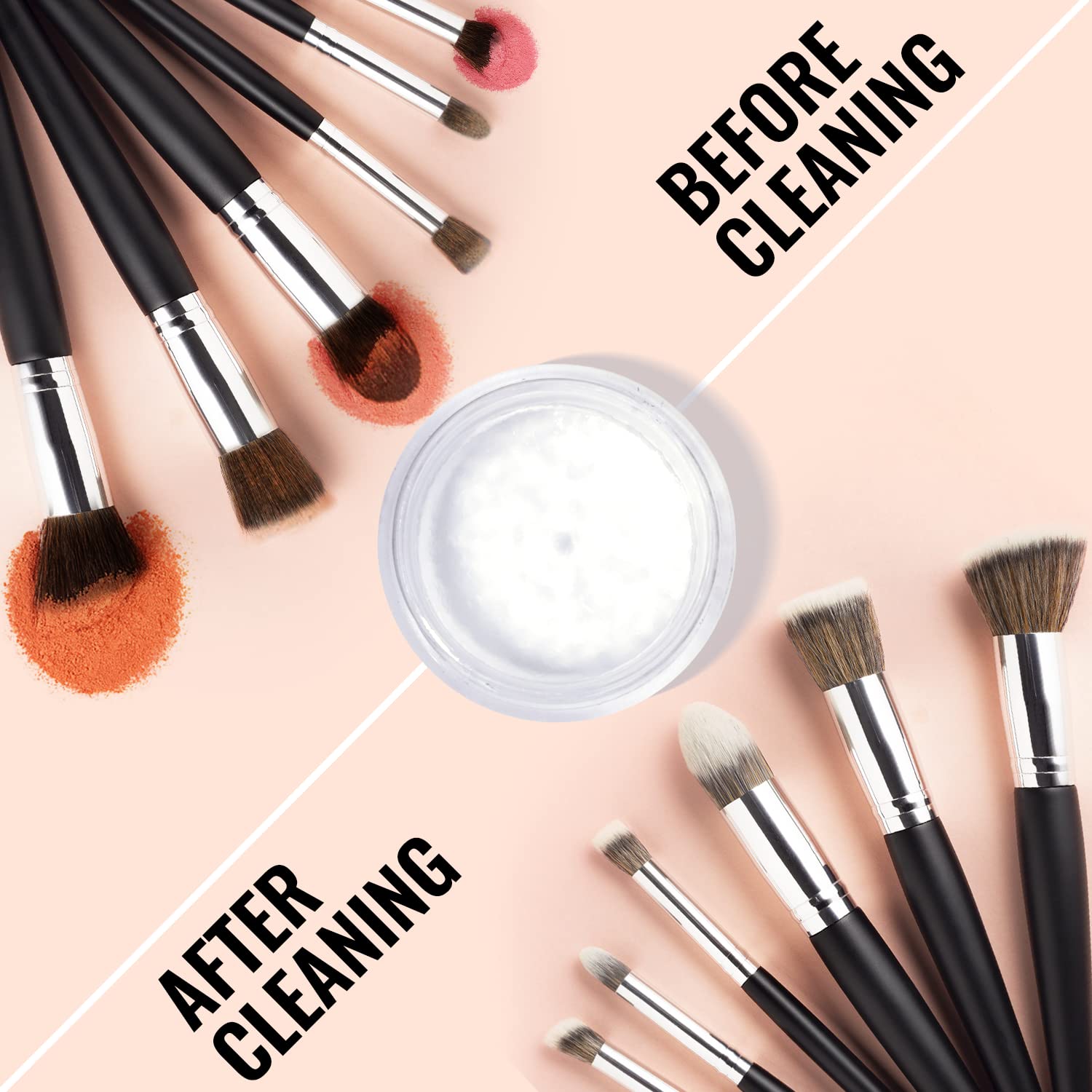 iMethod Makeup Brush Cleaner - Make up Brush Cleansers Solution with Makeup Brush Cleaner Mat, Beauty Blender Cleanser, Makeup Sponge Cleaner for Sponge Applicator, Makeup Brush