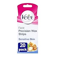 Face Ready To Use Wax Strips for Sensitive Skin, 20 Strips