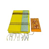 Traditional Soft Handloom Khadi Saree Very Soft And Comfortable Quality & Blouse Muslim Sari 977j