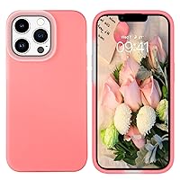GUAGUA for iPhone 13 Pro Case, iPhone 13 Pro Jelly Liquid Silicone Case, Slim Soft Thin Microfiber Lining Cushion Texture Cover Shockproof Protective Phone Case for iPhone 13 Pro 6.1'', Jelly Pink