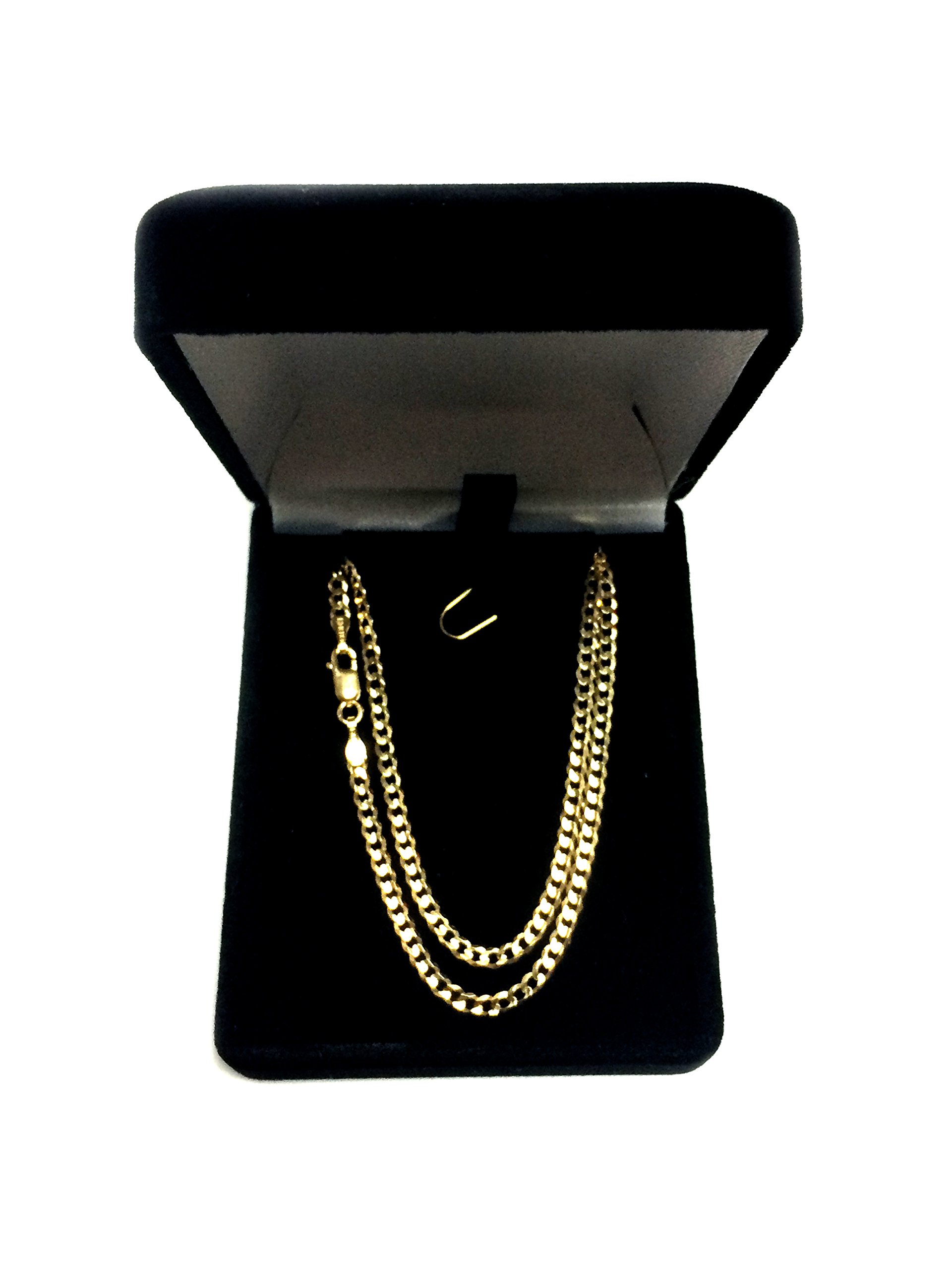 Jewelry Affairs 14k Real Solid Yellow Gold Comfort Curb Chain Necklace, 2.7mm