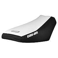 Seat Cover - Compatible Fit for CAN AM 2023 Outlander 500/700/DPS/PRO/X/XT (PN:708002732) (Color TOP Standard) #408 (Logo) (Black Sides/White top)