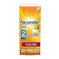 Nicorette 2 mg Nicotine Gum to Help Stop Smoking - Fruit Chill Flavored Stop Smoking Aid, 20 Count