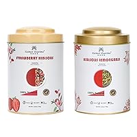 Taimei Teatime Strawberry Hibiscus Herbal Tea 120g Bundle with Chrysanthemum Hibiscus Herbal Tea 120g