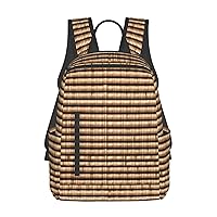 Wicker Woven pattern print Lightweight Laptop Backpack Travel Daypack Bookbag for Women Men for Travel Work