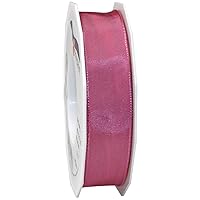 Morex Ribbon French Wired Lyon Ribbon, 1-Inch by 27-Yard Spool, Dusty Rose (46425/25-219)