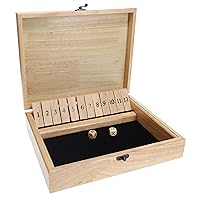 WE Games 12 Number Shut The Box Board Game- Natural Wood Box with Lid