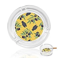 Cicadas And Olive Branches Cigarette Ashtray Glass Ash Holder Table Decorative Modern Smoking Ash Tray For Home Office