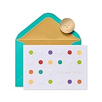 Papyrus Blank Thank You Cards with Envelopes, Bold Dots (12-Count)