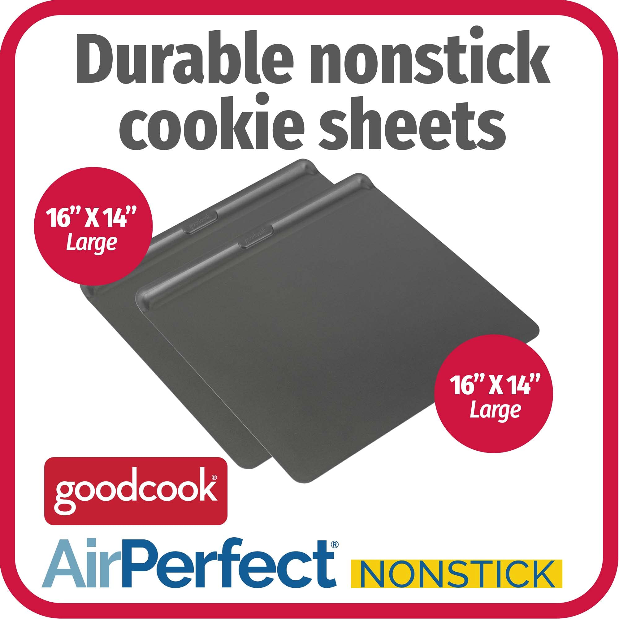 GoodCook AirPerfect Set of 2 Insulated Nonstick Baking Cookie Sheets, Large