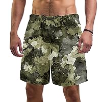 Camouflage Military Quick Dry Swim Trunks Men's Swimwear Bathing Suit Mesh Lining Board Shorts with Pocket, L