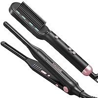 Wavytalk Ionic Hair Straightener Brush and Pencil Flat Iron Rose Pink
