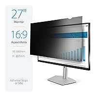 StarTech.com Monitor Privacy Screen for 27 inch PC Display - Computer Screen Security Filter - Blue Light Reducing Screen Protector Film - 16:9 WideScreen - Matte/Glossy - +/-30 Degree (PRIVSCNMON27)