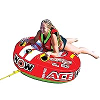 World of Watersports Ace Racing Boat Tube 1 Person Inflatable Towable Tube for Boating, 15-1120