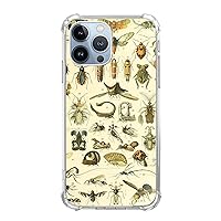 Antique Insects Case Compatible with iPhone 15 Pro Max, Natural Science Bugs Case for iPhone 15 Pro Max, Cool TPU Shockproof Case Cover