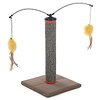 SmartyKat Scratch 'N Spin Carpet Cat Scratching Post with Spinning Wand Toys - Gray, One Size