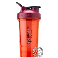 BlenderBottle Shaker Bottle Pro Series Perfect for Protein Shakes and Pre Workout, 24-Ounce, Full-Color Coral