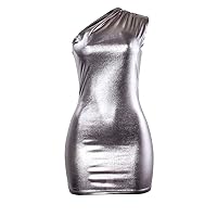 Dresses for Women - One Shoulder Metallic Bodycon Dress