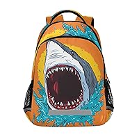 ALAZA Shark Mouth Attack Animal Cartoon Backpack Purse for Women Men Personalized Laptop Notebook Tablet School Bag Stylish Casual Daypack, 13 14 15.6 inch