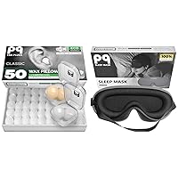 PQ 50 Wax Silicone Ear Plugs & PQ Sleep Mask Grey