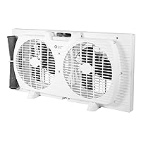 Comfort Zone Twin Window Fan with Quiet Setting, Reversible Airflow Control, 9 inch, 3-Speeds, Expandable, Exhaust, Dual Fan, Airflow 9.84 ft/sec, Ideal for Home, Kitchen, Bedroom & Office, CZ319WT2