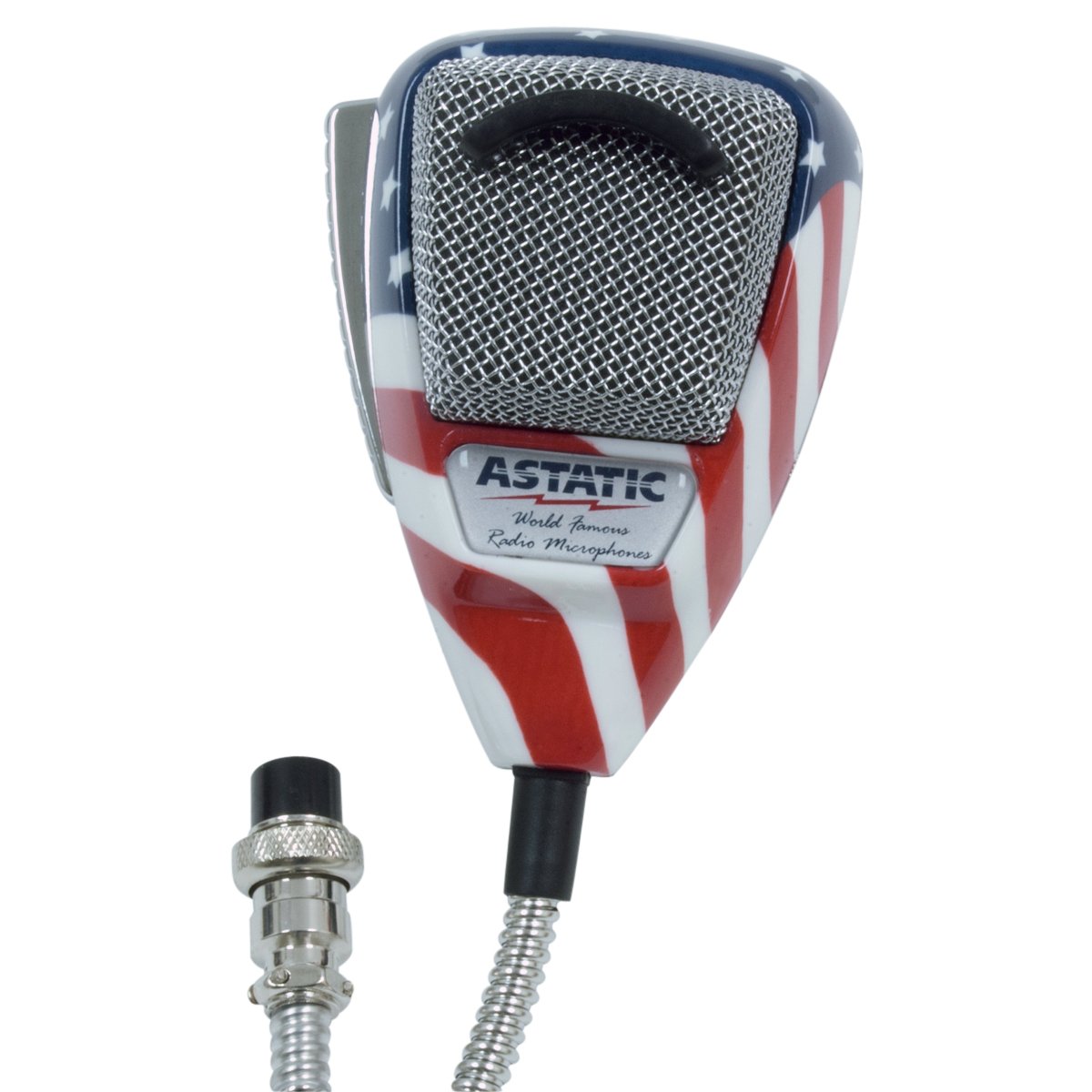 Astatic 302-10309 Stars N' Stripes Noise Canceling 4-Pin CB Microphone