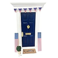 Melody Jane Dolls Houses Dollhouse Front Door Set American Independence USA Fairy Mouse Porch Accessory