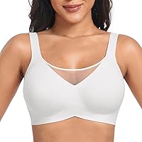 Mesh Bras for Women No Underwire Wireless Bralettes for Women Full Coverage Smooth Everyday Bras with Extender