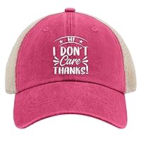 Hi I Don’t Care Thanks Hat for Mens Baseball Cap Trendy Washed Running hat Light Weight