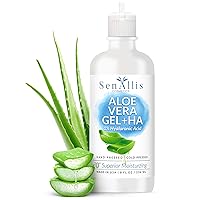 Aloe Vera Gel + Hyaluronic Acid + Vitamin E Serum 8 fl oz, Made In USA, Anti Aging, Anti Wrinkle, Ultra-Hydrating Moisturizer