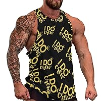 I Do Crew Wedding Men's Workout Tank Top Casual Sleeveless T-Shirt Tees Soft Gym Vest for Indoor Outdoor