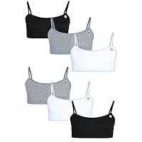 Limited Too Girls' Training Bra - 6 Pack Sports Bra with Adjustable Straps (6-16)