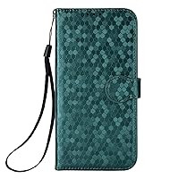 Case for Samsung Galaxy S23/S23 Plus/S23 Ultra, Wallet Case with Wristband, Kickstand and Card Slot Function Shockproof TPU Wave Point Pattern Leather Case,Green,S23 Ultra