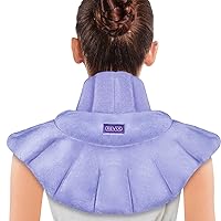 REVIX Heated Neck Wrap Microwave Heating Pad for Neck and Shoulders Pain Relief, Weighted Neck Warmer Microwavable with Miost Heat, Unscented