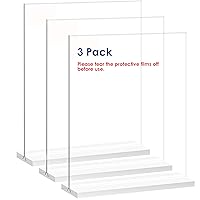 NEWNEWSHOW® 8.5x11 Acrylic Sign Holder 3 Pack Vertical Double-Sided Display (Optional 8.5x11 8.5x5.5 5x7 Horizontal and Vertical)