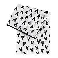 Bumkins Baby Splat Mat for Under High Chair, Babies Toddlers Eating Mess Mat, Waterproof Reusable Cloth for Arts and Crafts, Playtime Mat for Kids, Floors or Tables, Fabric 42inx42in, Black Hearts