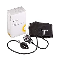 McKesson LUMEON Deluxe Aneroid Sphygmomanometer, Blood Pressure with Cuff, Pocket Size, Black, Adult Medium, 20 Count