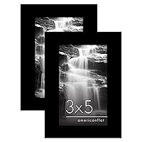 Americanflat 3x5 Picture Frame Set of 5 in Black - Picture Frames Collage Wall Decor with Plexiglass Cover, Hanging Hardware, and Easel - Gallery Wall Frame Set for Wall or Tabletop Display