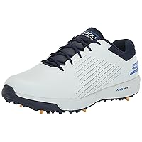 Skechers Men's Elite 5 Arch Fit Waterproof Golf Shoe Trainers, White blue with spikes