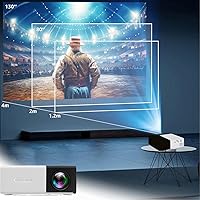 Compact Projector Micro Portable Auto HD Projector Portable Outdoor/Indoor Movie Projector (black)