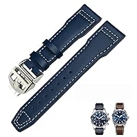 20mm 21mm 22mm Genuine Leather Watchband Fit for IWC Pilot's Watch IW3777 PORTOFINO Mark 18 Black Blue Brown Strap Bracelets Men