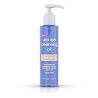 Neutrogena Ultra Light Facial Cleansing Oil & Makeup Remover, Non-Comedogenic Face Oil Cleanser to Remove Dirt, Oil, Makeup & Waterproof Mascara, 4 fl. oz