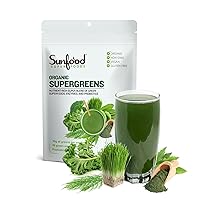 Super Greens Powder | 8 oz, 22 Servings | Organic Green Juice/Smoothie Mix w/Digestive Enzymes & Probiotic for Gut Health