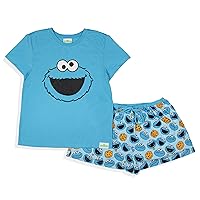 Sesame Street Women's Face Tossed Print Sleep Pajama Set Shorts