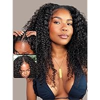 UNICE V Part Wig Kinky Curly Upgrade U Part Wigs Human Hair for Women, No Gel No Leave Out No Sew-in No Lace Front Glueless Wig Brazilian Virgin Hair Beginner Friendly Wig 150% Density 22 inch