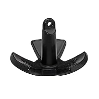 Attwood 9946B1 Solid Cast Iron 18-Pound Large Eye River Boat Anchor, Black PVC-Coated Finish
