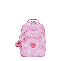 Kipling Women's Seoul Small Backpack, Durable, Padded Shoulder Straps with Tablet Sleeve, Garden Clouds, 10''L x 13.75''H x 6.25''D