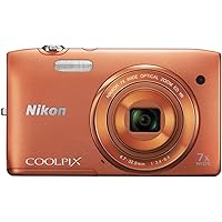 Nikon COOLPIX S3500 20.1 MP Digital Camera with 7x Zoom (Orange)