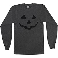 Threadrock Men's Halloween Pumpkin Face Long Sleeve T-Shirt