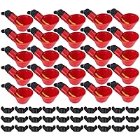 Poultry Quail Chicken Hen Duck Automatic Water Drinking Cups Waterer Drinker with Nuts 30 Pack
